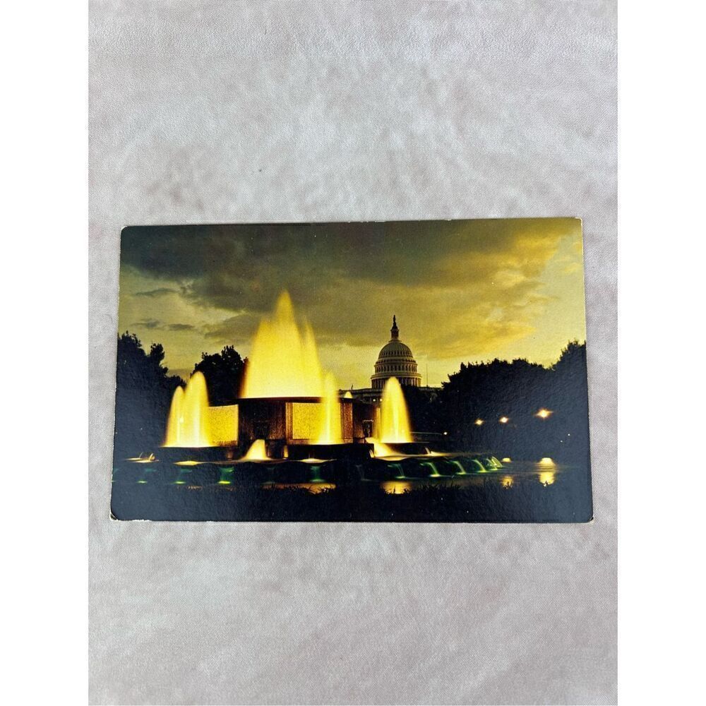 Vintage Washington D.C. at Night Postcard